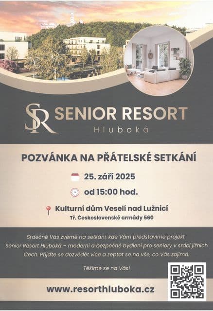 Senior Resort Hluboká - pozvánka na přátelské setkání